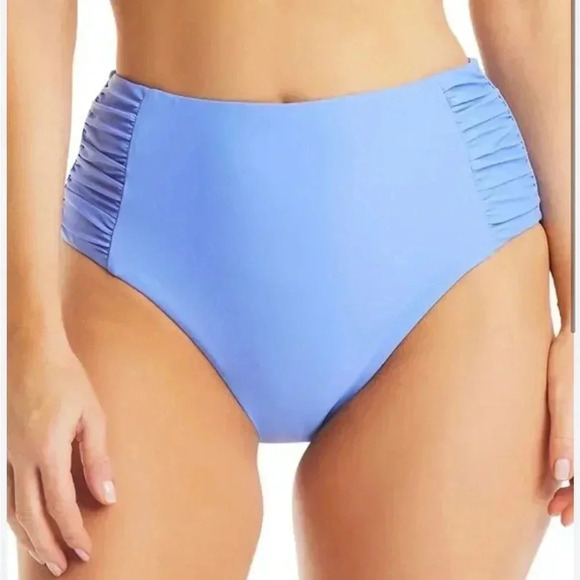 Bar III Other - Bar III Shirred‎ High-Rise Bikini Bottoms in Berry Periwinkle Size X-Small NEW